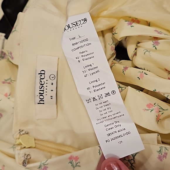 💕HOUSE OF CB💕 Alicia Midi Sundress ~ Lemon Floral Print Large - Picture 16 of 16